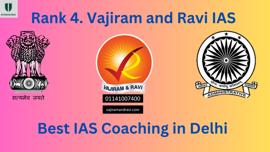 Rank 4 Vajiram and Ravi IAS Best IAS Coaching in Delhi