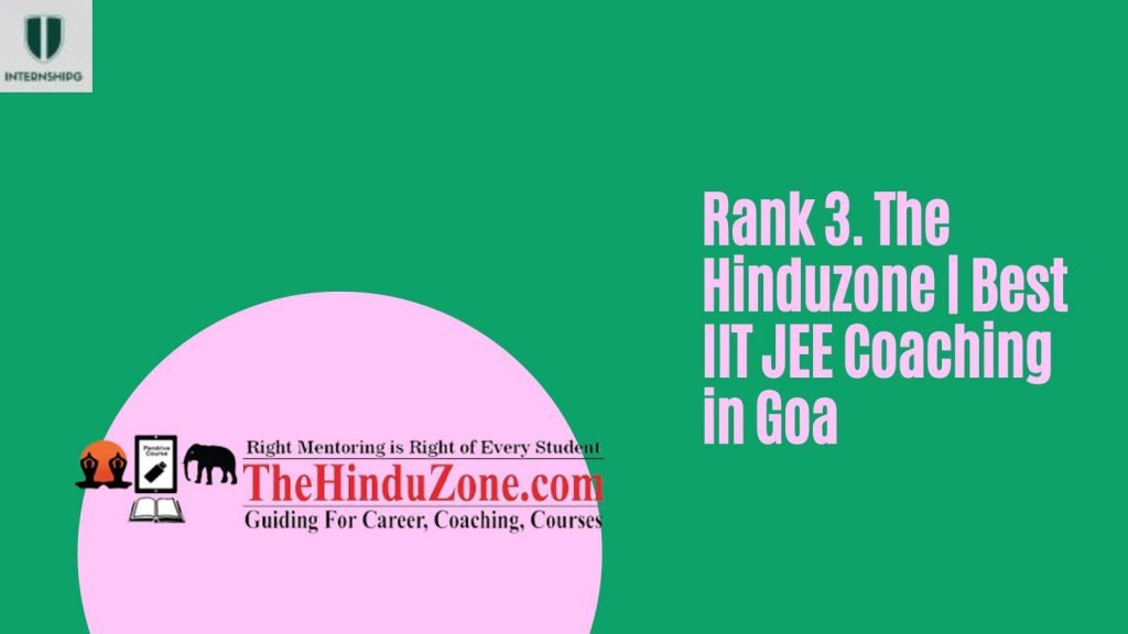 Rank 3. The Hinduzone | Best IIT JEE Coaching in Goa