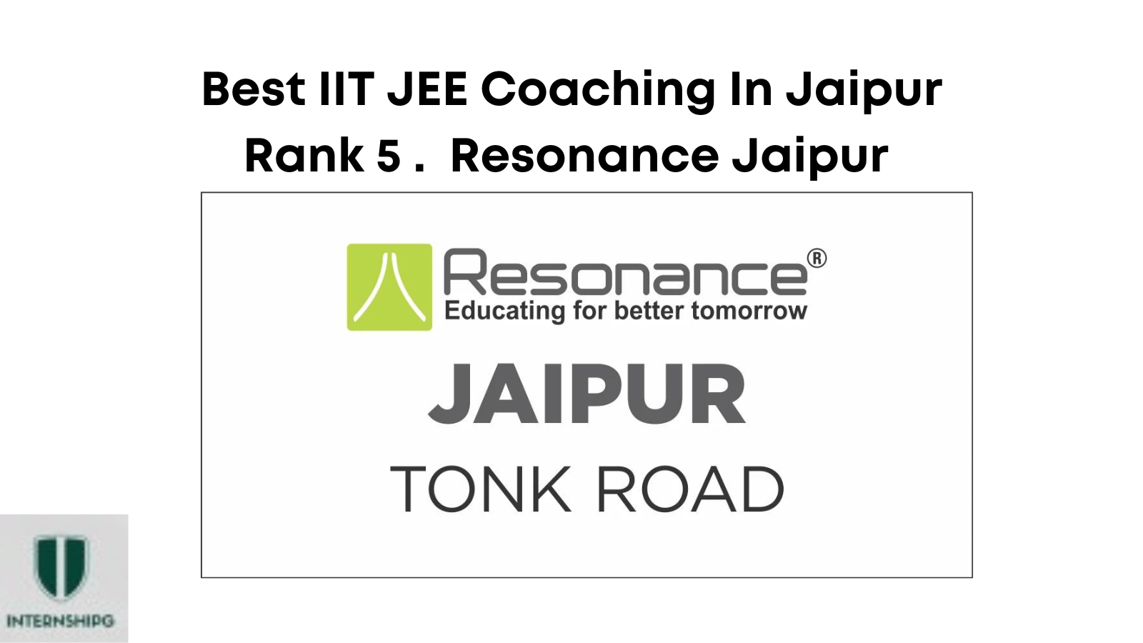 Rank 5. Resonance Jaipur | Best IIT JEE Coaching In Jaipur