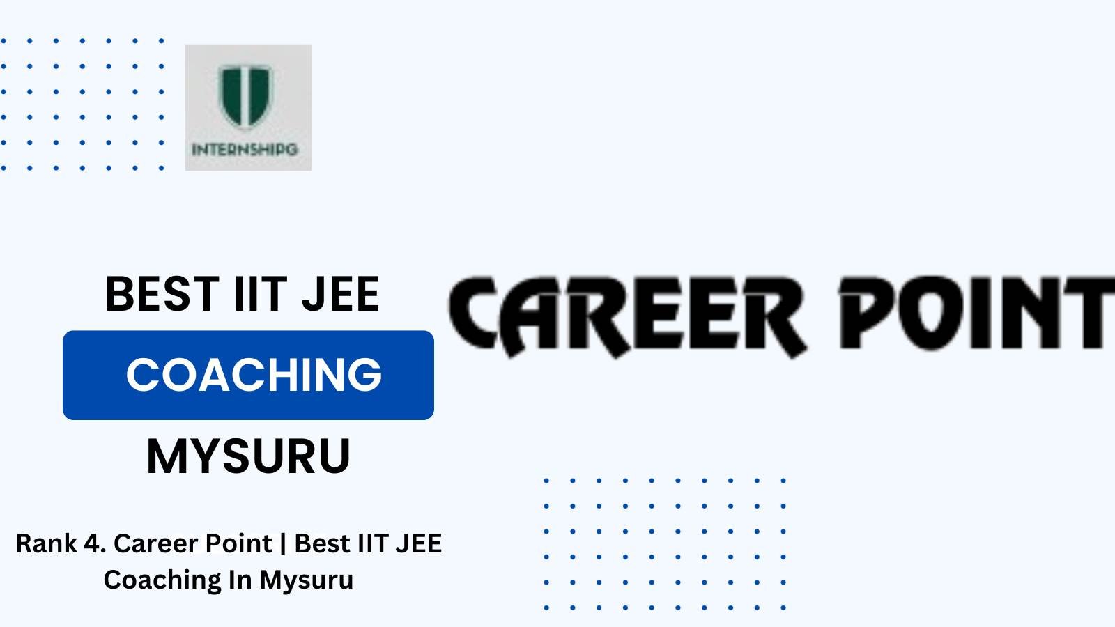 Rank 4. Career Point | Best IIT JEE Coaching In Mysuru