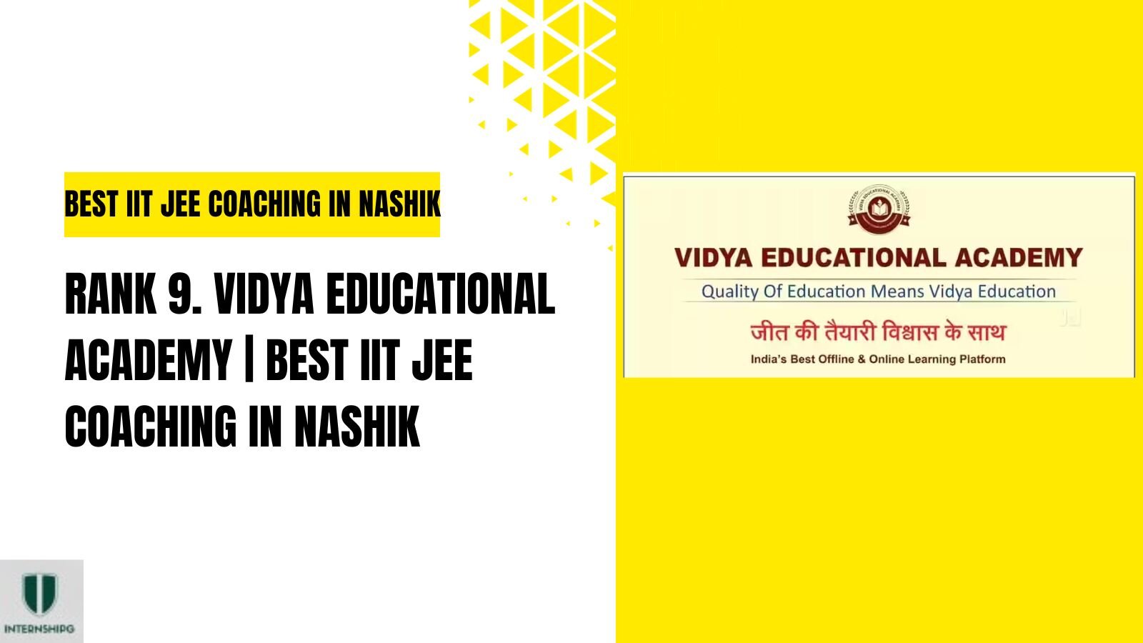 Rank 9. Vidya Educational Academy | Best IIT JEE Coaching In Nashik