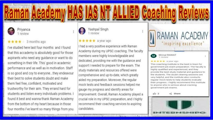 Raman Academy HAS IAS NT ALLIED Coaching Reviews