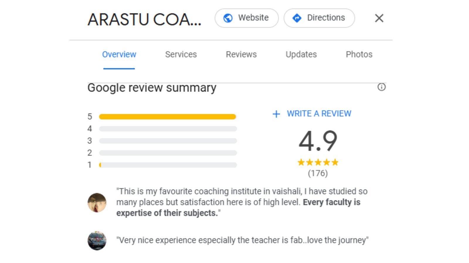 ARASTU Coaching Institute in Ghaziabad Google Review ARASTU Coaching Institute in Ghaziabad Google Review