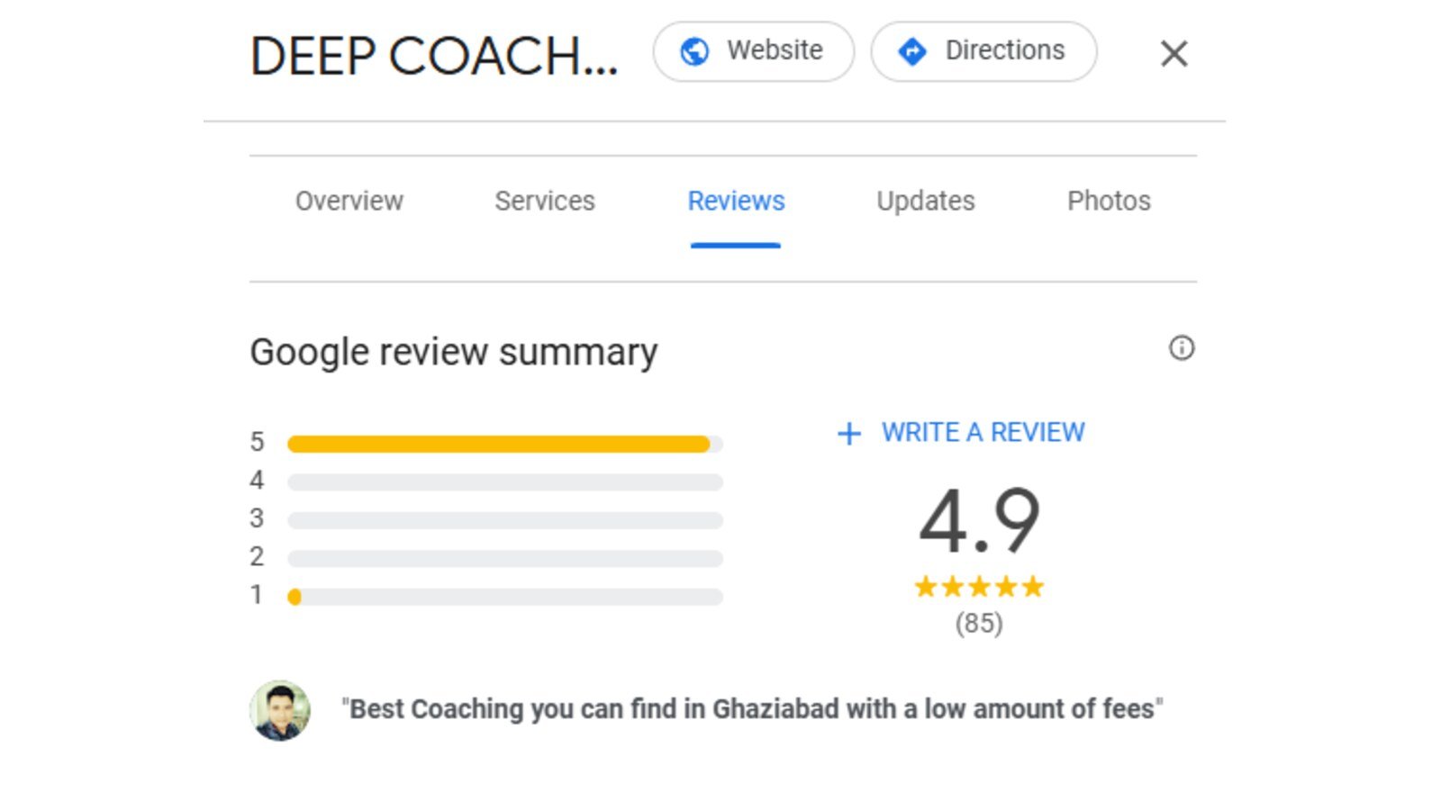 Deep SSC Coaching Center in Ghaziabad Google Review Deep SSC Coaching Center in Ghaziabad Google Review