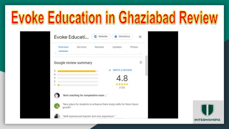 Evoke Education in Ghaziabad Google Review