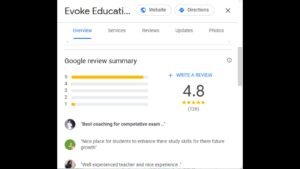 Evoke Education in Ghaziabad google Review