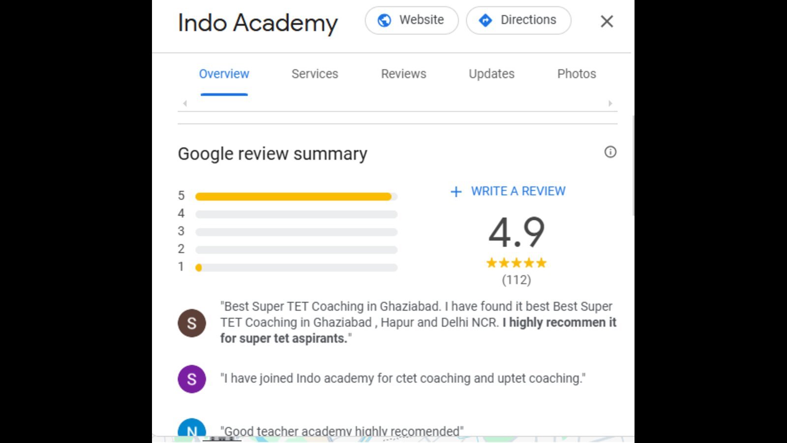 Indo SSC Academy in Ghaziabad Review Indore Academy in Ghaziabad Google Review