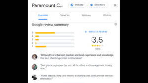 Paramount Coaching Centre in Ghaziabad google review