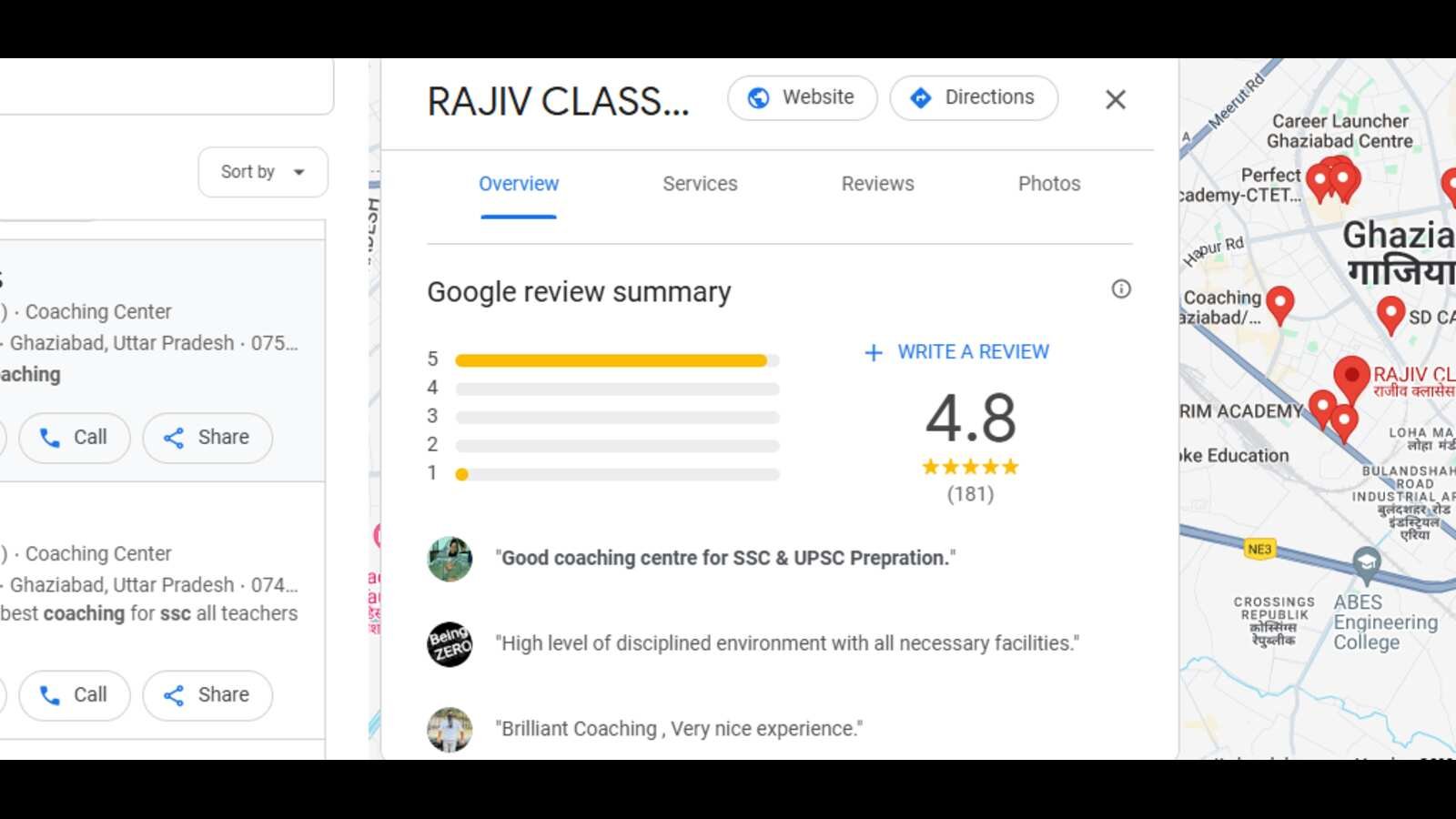 Rajiv SSC classes in Ghaziabad Google Review Rajiv classes in Ghaziabad Google Review