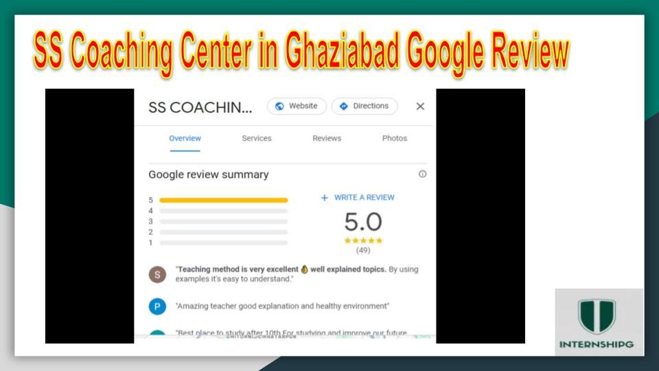 SS Coaching Center in Ghaziabad Google Review