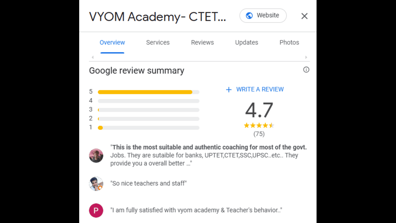 VYOM SSC Academy in Ghaziabad Review