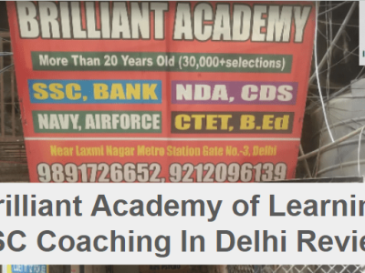 Brilliant Academy of Learning SSc Coaching In Delhi Review