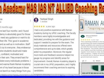 Raman Academy HAS IAS NT ALLIED Coaching Reviews